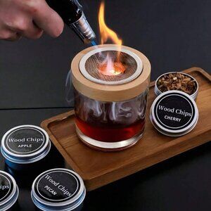 Whiskey Smoker Coctail Wood Gift Set 4 Flavors Wood Chips Torch not Included